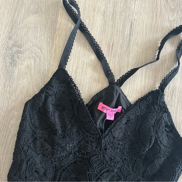 Betsey Johnson Womens Lace Short Fit & Flare Mini Dress - Picture 2 of 7